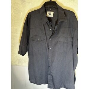 Coevals‎ Club Men's Short Sleeve Casual Western Black Snap Buttons Shirt 3XL